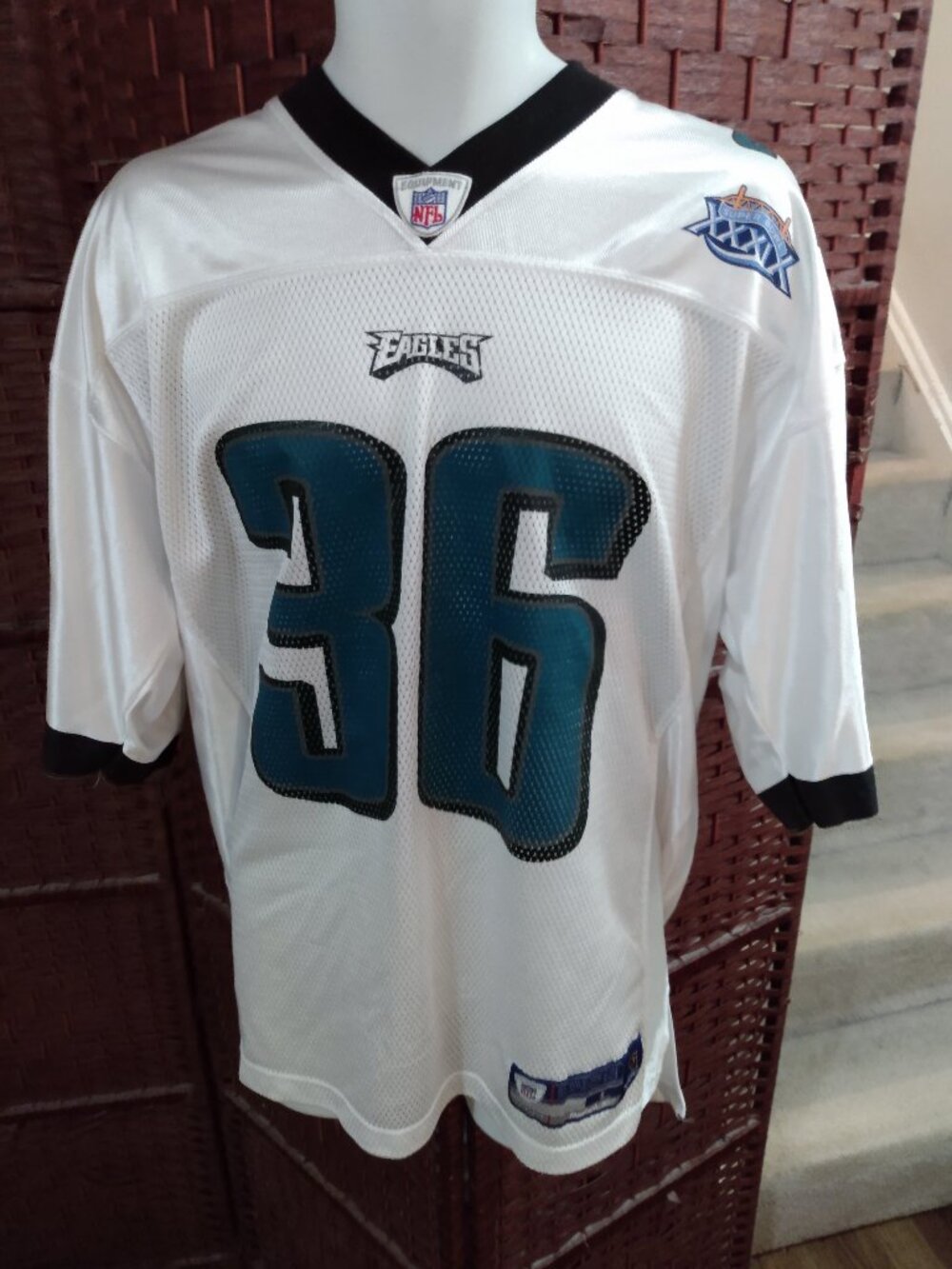 Vintage Reebok Brian Westbrook Philadelphia Eagles Super Bowl Jersey Mens Large